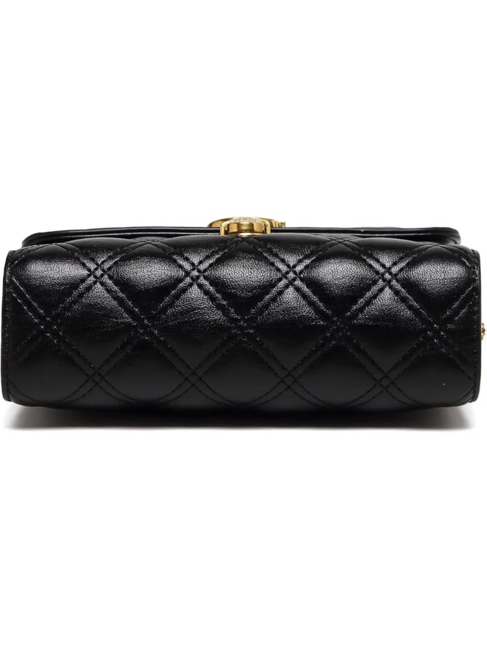 Quilted Mini Crossbody Bag with Gold Chain Strap & Top Handle Wallet - Small